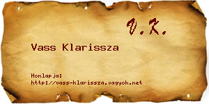 Vass Klarissza névjegykártya